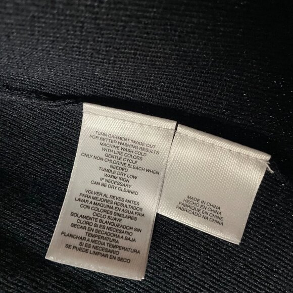 Jones New York Womens Dark Navy Blue Open Front Gold Tone Button Cardigan Sz XL - Picture 4 of 7